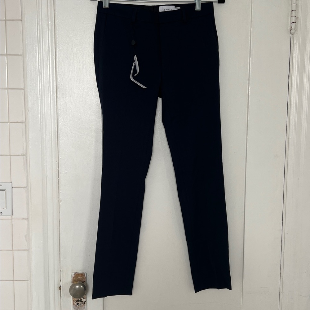 Topman Navy Blue Men's Dress Pants Skinny 28x30